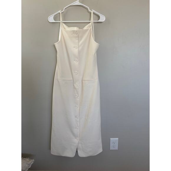 NWOT Staud Una Tailored Midi Dress in Ecru SZ S - Picture 6 of 10